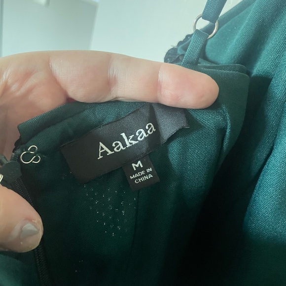 Aakaa Teal Sequin Dress - Picture 3 of 5